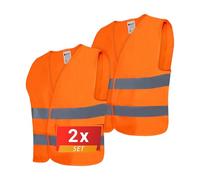 PROOF COMFORT & SAFETY Gilet De Sécurité Orange Gilet De Voiture Haute Visibilité Avec Bandes Réfléchissantes Pour Adultes Conducteurs Travailleurs Constructeurs 2 Pièces Orange 3XL