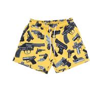 Propaganda - Shorts de Bain Noir/Jaune Taille Élastique - Homme - Maillots de bain - Multicolore - Taille: XL