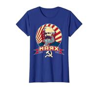 Propagande rétro Communiste de Karl Marx T-Shirt, Femme, Bleu Royal, S