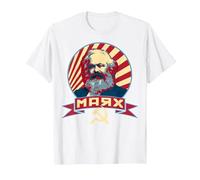 Propagande rétro Communiste de Karl Marx T-Shirt, Homme, Blanc, L