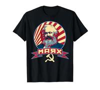 Propagande rétro Communiste de Karl Marx T-Shirt, Homme, Noir, S