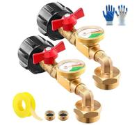 Propane Refill Adapter with Valve & Gauge, Top-Rated Propane Refill Elbow Adapter with Tank Gauge, Propane Bottle Tank Refill Adapter for 1 Lb. Tanks, with Float Valve and Gauge (2pcs)