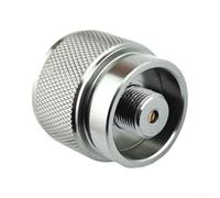 Propane Tank Adapter 1lb to EN417 Brass Core(Silver) | Brass core sealing, O-ring leak resistance, fits EN417 stoves, converts 1lb propane, camping essential