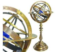 ProPassione Sphère armillaire avec massive Bronze support et sphérique Bagues, H 36 x P 18.5 cm