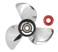 Propeller hors-bord du Gearwell, remplacement de l'accessoire de bateau marin à 3 lames 13-1 2 pouces dentaire 15 dents, hélice en acier inoxydable pour moteur 75-130, hélice en