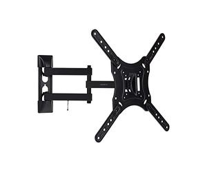 PROPER AV Support Mural Robuste à Bras pivotant pour TV 23" à 55", Inclinaison 15 degrés, VESA 200x200, Noir PB042