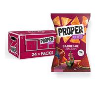 PROPER CHIPS - chips de lentilles pour barbecue, végétalien, collations sans gluten, 20 g (24 paquets)