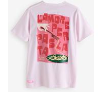 Proper Good We Are Proper Good Pink Pasta Back Print Graphic Short Sleeve T-Shirt