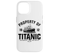 Property of Titanic 1912 White Star Line Impression Noire Coque pour iPhone 14