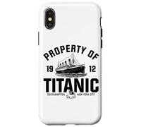 Property of Titanic 1912 White Star Line Impression Noire Coque pour iPhone X/XS