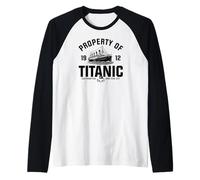 Property of Titanic 1912 White Star Line Impression Noire Manche Raglan
