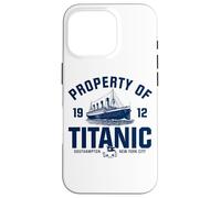 Property of Titanic 1912 White Star Line Imprimé Bleu Marine Coque pour iPhone 16 Pro