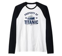 Property of Titanic 1912 White Star Line Imprimé Bleu Marine Manche Raglan