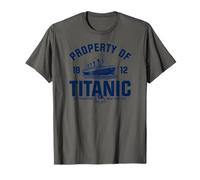 Property of Titanic 1912 White Star Line Imprimé Bleu Marine T-Shirt