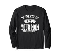 Property of Your Mom Athletic Dept. XXL Imprimé Vieilli Blanc Manche Longue