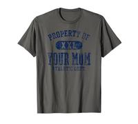 Property of Your Mom Athletic Dept. XXL Imprimé Vieilli Bleu Marine T-Shirt