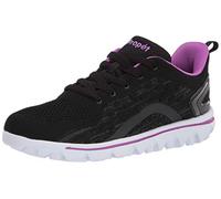 Propét TravelActiv Axial Baskets Tendance pour Femme, Noir/Violet, 7.5 X-Wide