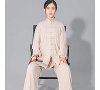 PROPFE Tai Chi Uniformes Hommes Et Femmes Kung Fu Arts Martiaux Formation Vêtements Wing Chun Shaolin Qi Gong Uniforme Unisexe Méditation Zen Tenue,004,XS