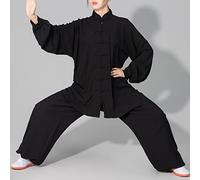 PROPFE Tai Chi Uniformes Hommes Et Femmes Kung Fu Arts Martiaux Formation Vêtements Wing Chun Shaolin Qi Gong Uniforme Unisexe Méditation Zen Tenue,001,S