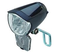 Prophete 70 Lux, avec Un Interrupteur on/Off, avec veilleuse et capteur Automatique, réflecteur et Support Nirosta Amovible, pour Dynamo moyeu et de Page Projecteur LED, Noir, L