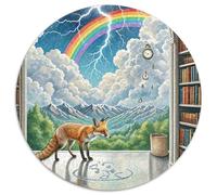 Prophète du Temps, Le Renard 1000 Pièces Casse-tête Fantastique Magique Puzzle Circulaire pour Adultes Et Enfants Classiques Cadeaux Décompression 1000pcs (67.5x67.5cm)