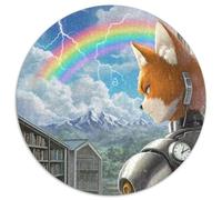 Prophète du Temps, Le Renard 1000 Pièces Puzzle Fantastique Magique Puzzle Rond pour Adultes Et Enfants Classiques Cadeau Qualité Supérieure 1000pcs (67.5x67.5cm)