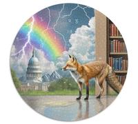 Prophète du Temps, Le Renard 1000 Pièces Puzzle Fantastique Magique Puzzles Circulaires pour Adultes Et Enfants Classiques Cadeaux Décompression 1000pcs (67.5x67.5cm)
