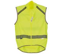 Prophete Gilet de cyclisme unisexe pour adulte, taille XL, matériau réfléchissant 3M, poche zippée, couleur jaune fluo, taille unique