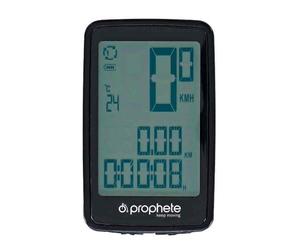 Prophete Ordinateur de vélo avec 14 Fonctions et Transmission Radio - Noir, Support Inclus, Montage sans Outil, Batterie Li-ION Rechargeable, avec câble USB