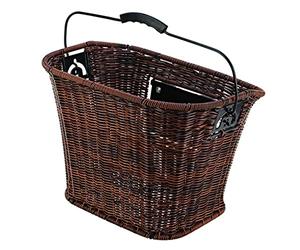 Prophete Panier de vélo City Aspect rotin, avec Support E-Bike pour Fixation au Guidon, Couleur : Marron