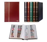 Prophila Album de timbres 64 pages blanches divisées, couverture rouge rembourrée