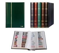 Prophila Album de timbres 64 pages blanches divisées, couverture verte rembourrée