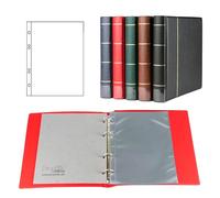 Prophila Album First Day avec 20 Poches pour Pages 1er Jour (FDS) Rouge