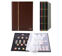 Prophila Album pour timbres, 16 pages, intérieur noir (couv. brun)