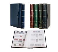 Prophila Album pour Timbres 60 Pages intérieur Blanc étui de Protection Bleu