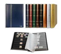 Prophila Classeur Album pour Timbres, 60 Pages, intérieur Noir (couv. Bleu)