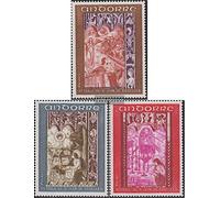 Prophila Collection Andorre - française Post 218-220 (complète.Edition.) Neuf avec Gomme Originale ** MNH 1969 fresques (Timbres pour Les collectionneurs) Christianisme