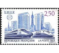 Prophila Collection France 2957 (complète.Edition.) Neuf avec Gomme Originale ** MNH 1993 TGV-Trains (Timbres pour Les collectionneurs) vehicules sur Rails/funiculaire