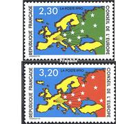 Prophila Collection France da47-da48 (complète.Edition.) Neuf avec Gomme Originale ** MNH 1990 Carte de l'europe (Timbres pour Les collectionneurs) Drapeaux/Armoiries/Cartes