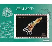 Prophila Collection GB-principauté Sealand édition Un Micro-Nation sur Plate-Forme Marine, Pas reconnu no.4 oblitéré 1970 Poisson (émission de Blocs) (Timbres pour Les collectionneurs) Eau Animaux