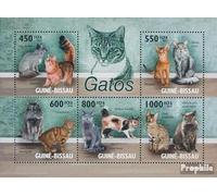 Prophila Collection Guinéa-Bissau 4575-4579 Petite feuille (édition complète) MNH 2010 Chats (timbres pour collectionneurs) Chats/chats prédateurs (lion/tigre/léopard...)