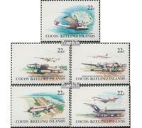 Prophila Collection Îles Cocos 68-72 (sortie complète) MNH 1981 Avions (timbres pour collectionneurs) Avions/Ballons/Zeppeline/Aviation