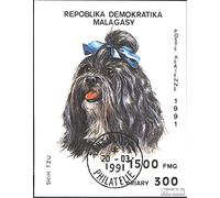 Prophila Collection Madagascar Bloc 157 (complète.Edition.) oblitéré 1991 Chiens (Timbres pour Les collectionneurs) Chiens/Loups/hyènes