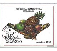 Prophila Collection Madagascar Bloc 189 (complète.Edition.) Neuf avec Gomme Originale ** MNH 1992 Fruits (Timbres pour Les collectionneurs) Plantes/Champignons