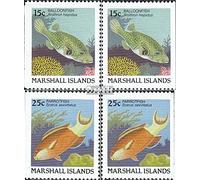 Prophila Collection Marshall-îles 172Dl,Dr-173Dl,Dr Neuf avec Gomme Originale ** MNH 1988 Poisson (Timbres pour Les collectionneurs) Eau Animaux