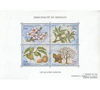 Monaco Bloc 57 (complète.Edition.) Neuf avec Gomme Originale ** MNH 1993 Le Quatre Saisons (Timbres pour Les collectionneurs) Plantes/Champignons