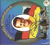 Prophila Collection Sao Tome e Principe Bloc 374 (complète.Edition.) oblitéré 1997 Michael Schumacher (Timbres pour Les collectionneurs) Voitures/trafic Routier