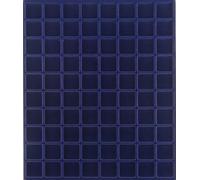 Prophila Collection Semelle intérieure en velours bleu pour boîte à monnaie 80 compartiments angulaires pour pièces jusqu'à 24 mm (3e empire)