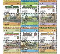 Prophila Collection Tuvalu-Nanumea 1-12 Couples (complète.Edition.) Neuf avec Gomme Originale ** MNH 1984 Locomotives (Timbres pour Les collectionneurs) vehicules sur Rails/funiculaire