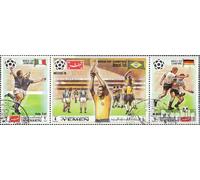 Prophila Collection Yémen (Royaume-Uni) 1150A-1152A Bande de Trois (complète.Edition.) oblitéré 1970 vainqueur Football-WM 70, Mexique (Timbres pour Les collectionneurs) Football